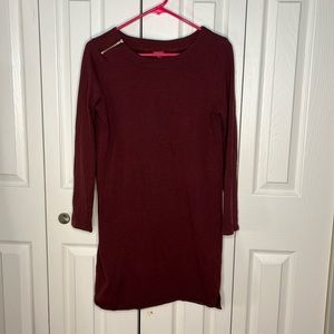 Merona (Target) Burgundy French Terry Tunic Dress